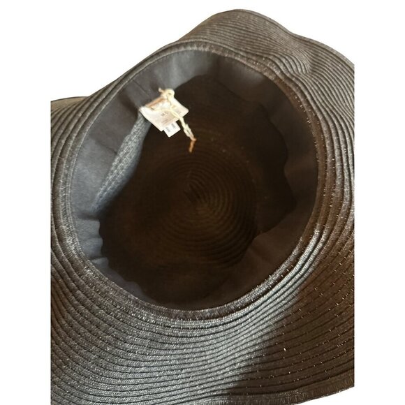 Madewell Black Wide-Brim Floppy Sun Hat M-L For Women Stylish Summer Chic - Picture 5 of 5